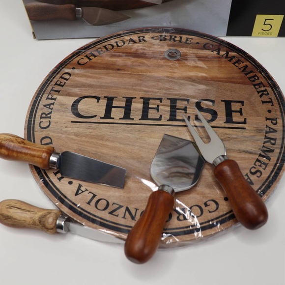 Artisanal Cheese Board With Knives 5 Pieces Arcadia Wood - Picture 11 of 14